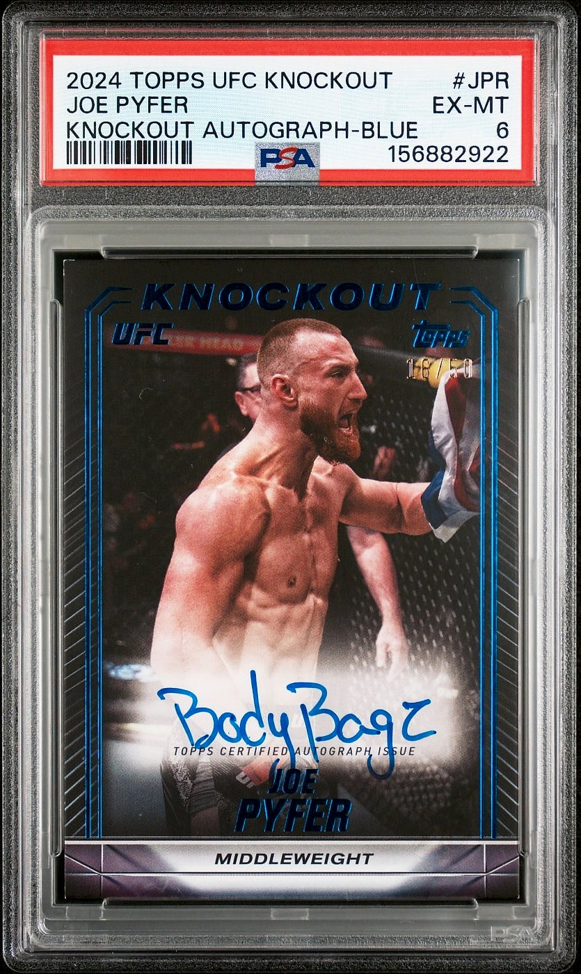 2024 Topps UFC Knockout Kna Joe Pyfer Blue #JPR Auto 18/50 PSA 6