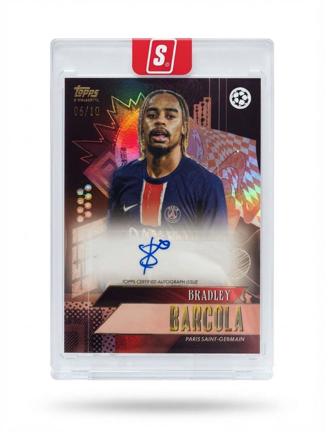 2024 UEFA Champions League Current Stars UCC Gold Psg Bradley Barcola Auto 06/10