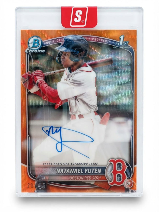 2025 Bowman Chrome Prospect Autograph Natanael Yuten Orange Wave Refractor #CPA-NY Rookie Auto 20/25