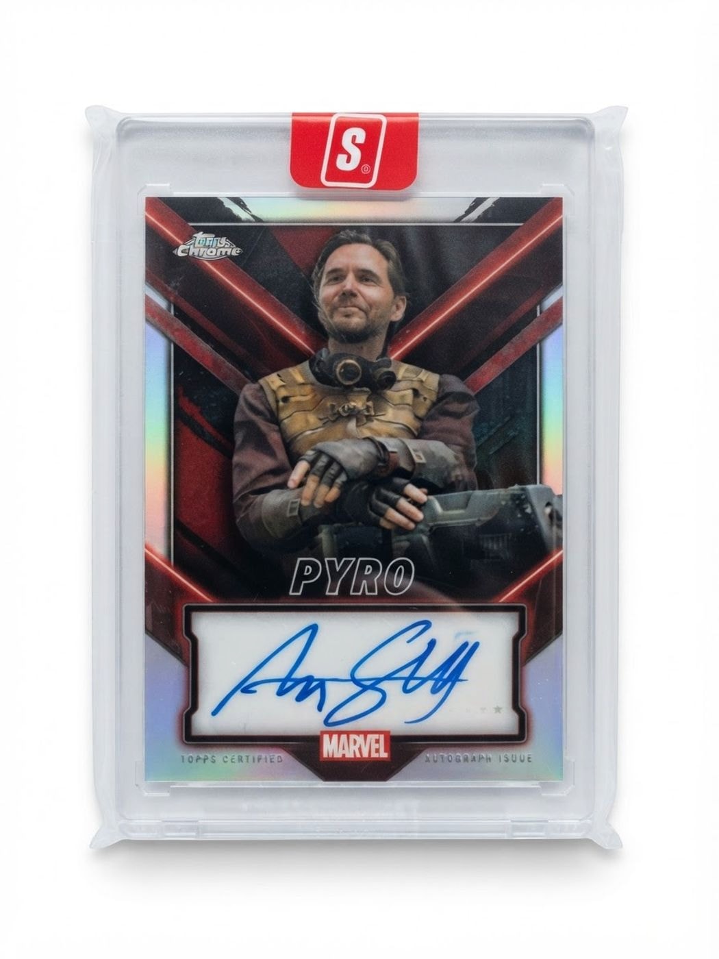2025 Deadpool Chrome Pyro Auto Aaron Stanford #TC-AS Auto