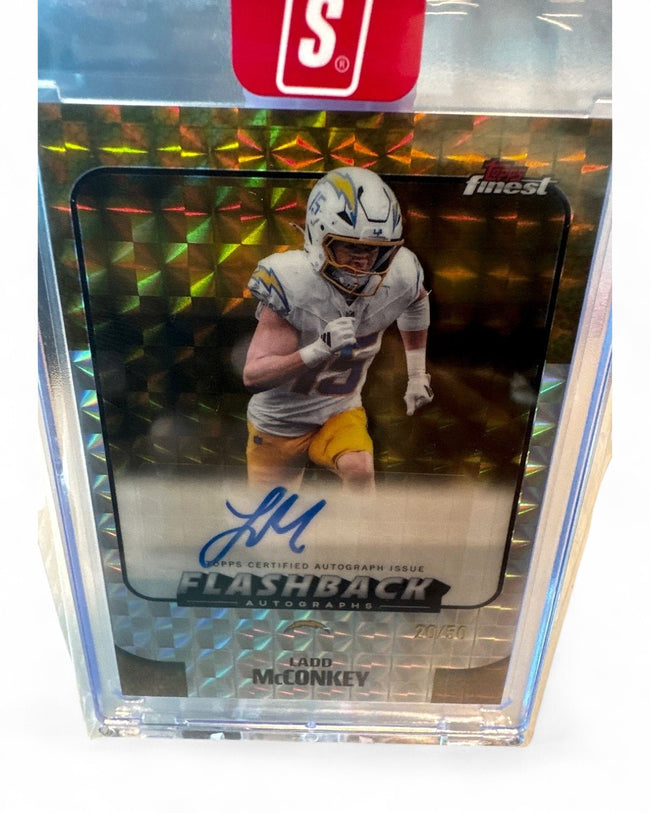 2025 Finest Flashback Autographs Ladd McConkey Gold Refractor #FBA-LM Auto 20/50