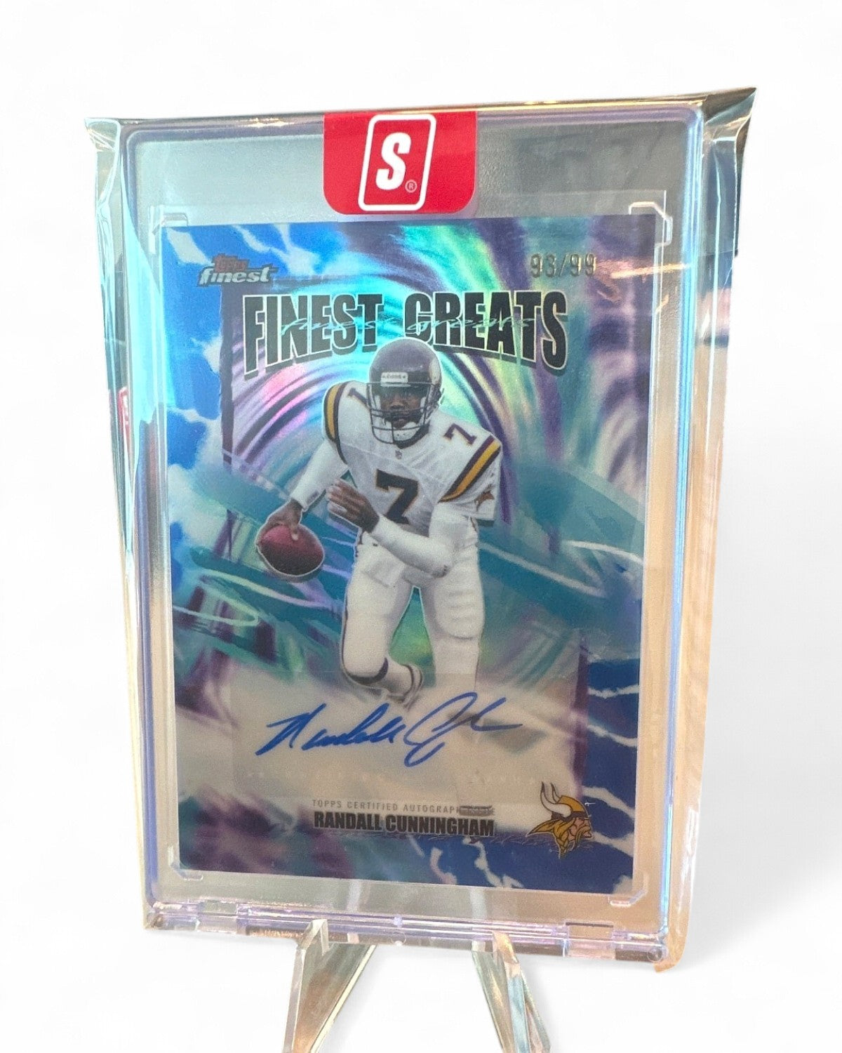 2025 Finest Greats Autographs Randall Cunningham Blue Refractor #FGA-RC Auto 93/99