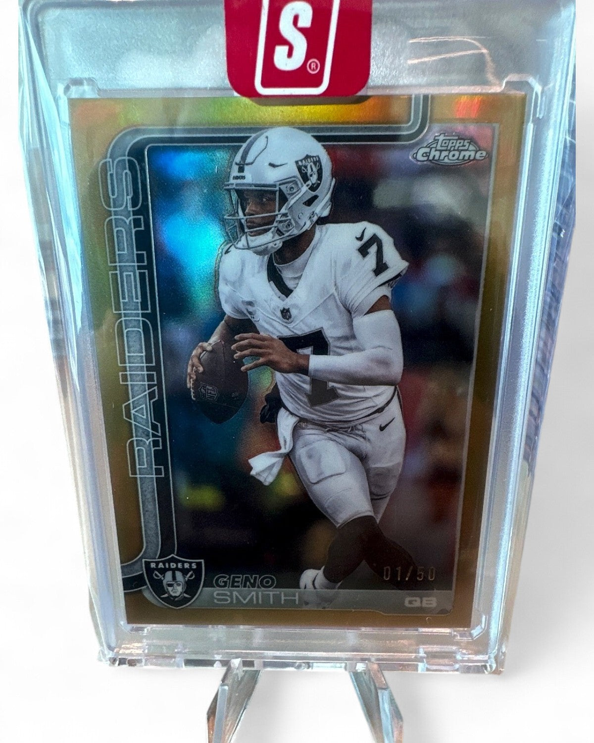 2025 Topps Chrome Geno Smith Gold Refractor #179 01/50