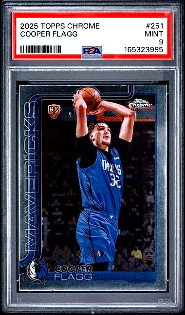 2025-26 Topps Chrome Cooper Flagg #251 Rookie PSA 9