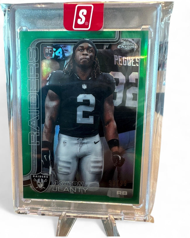 2025 Topps Chrome Ashton Jeanty Green Refractor #322 Rookie 99/99