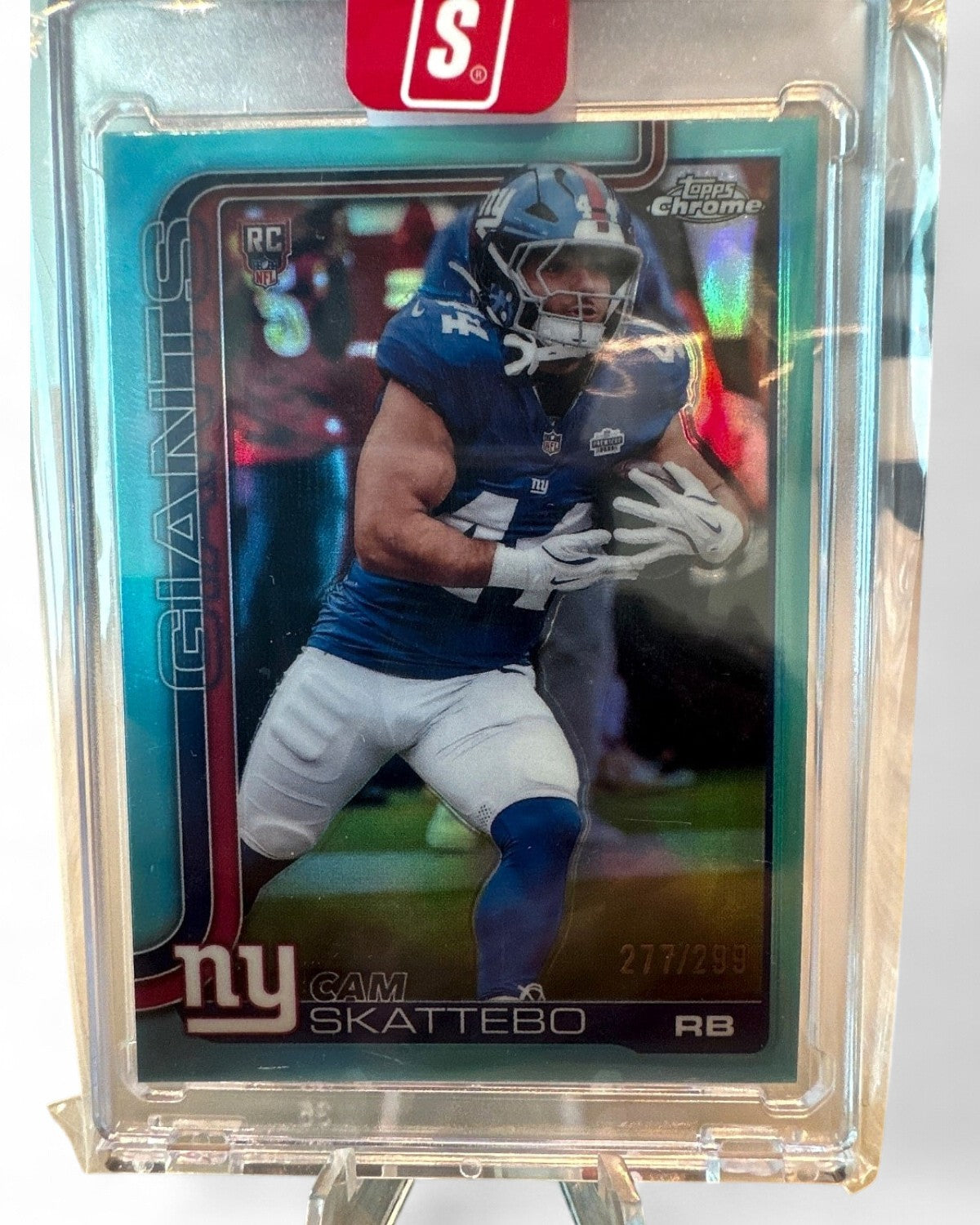2025 Topps Chrome Cam Skattebo Teal Refractor #331 Rookie 277/299