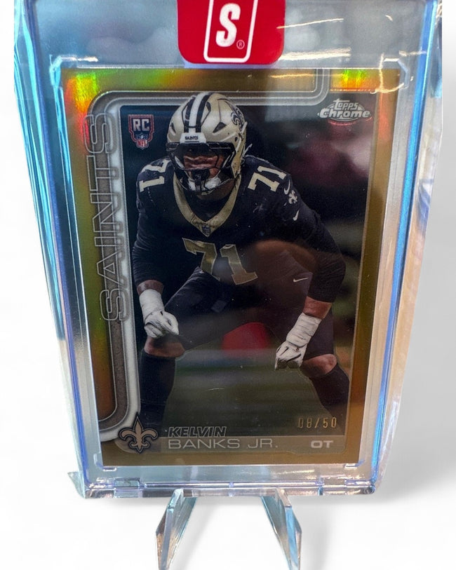2025 Topps Chrome Kelvin Banks Jr. Gold Refractor #378 Rookie 08/50