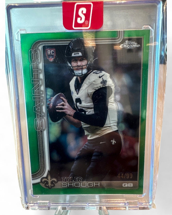 2025 Topps Chrome Tyler Shough Green Refractor #398 Rookie 44/99