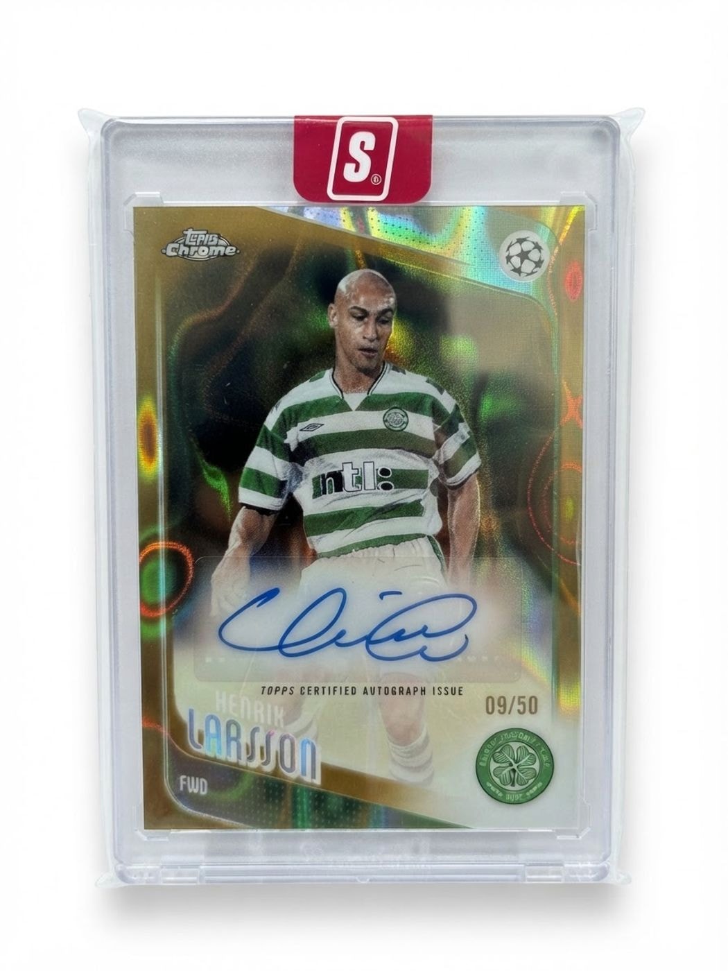 2025 Topps Chrome Henrik Larsson Green #CLA-HL Auto 09/50
