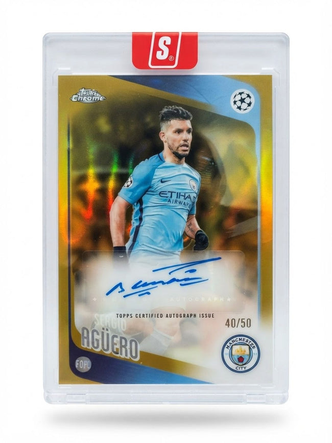 2025 Topps Chrome Sergio Aguero Gold Refractor #CLA-SA Auto 40/50