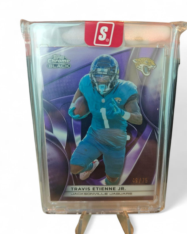 2025 Topps Chrome Black Travis Etienne Jr. Purple Refractor #49 49/75