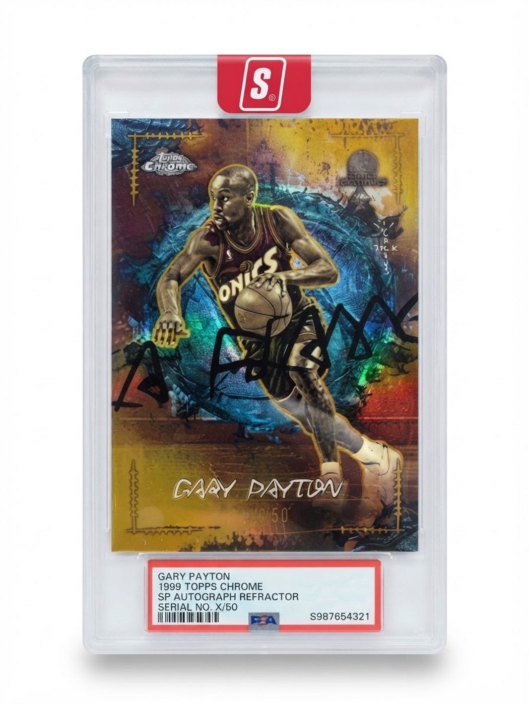 2025 Topps Chrome Cactus Jack La Flame Legends Gary Payton Gold #LFL-20 Auto /50