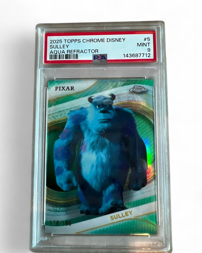 2025 Topps Chrome Disney Sulley Aqua Refractor #5 178/199 PSA 9