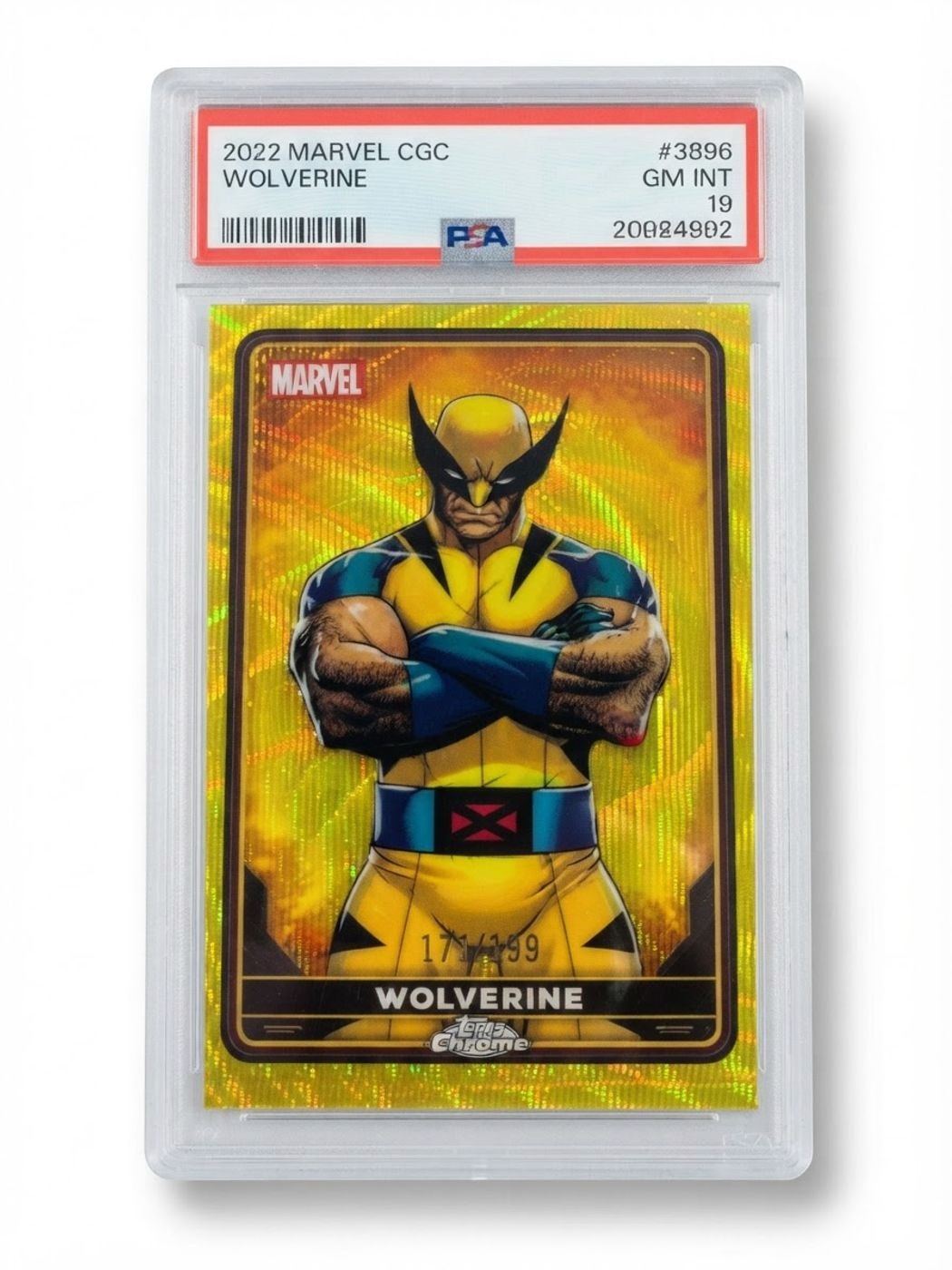 2025 Topps Chrome Deadpool Wolverine Yellow Wave Refractor #5 171/399