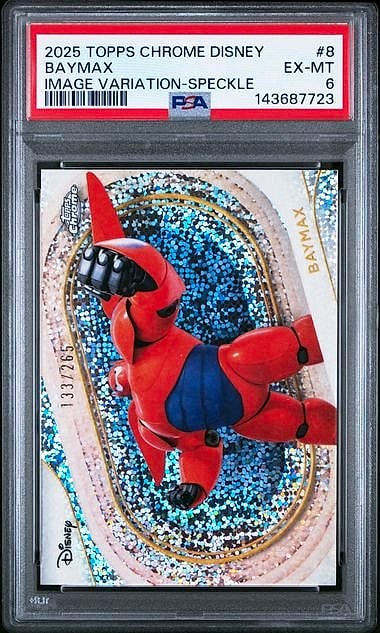 2025 Topps Chrome Disney Baymax Image Variation-Speckle #8 133/265 PSA 6