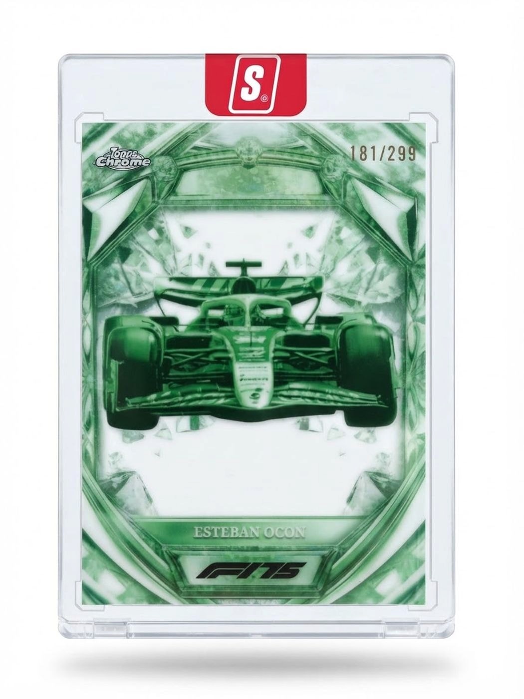 2025 Topps Chrome Diamond 75th Anniversary Esteban Ocon Green Refractor #D75-33 181/299