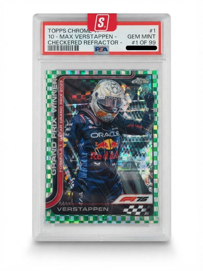 2025 Topps Chrome Formula 1 2025 Max Verstappen Green Checkerboard Refractor #115