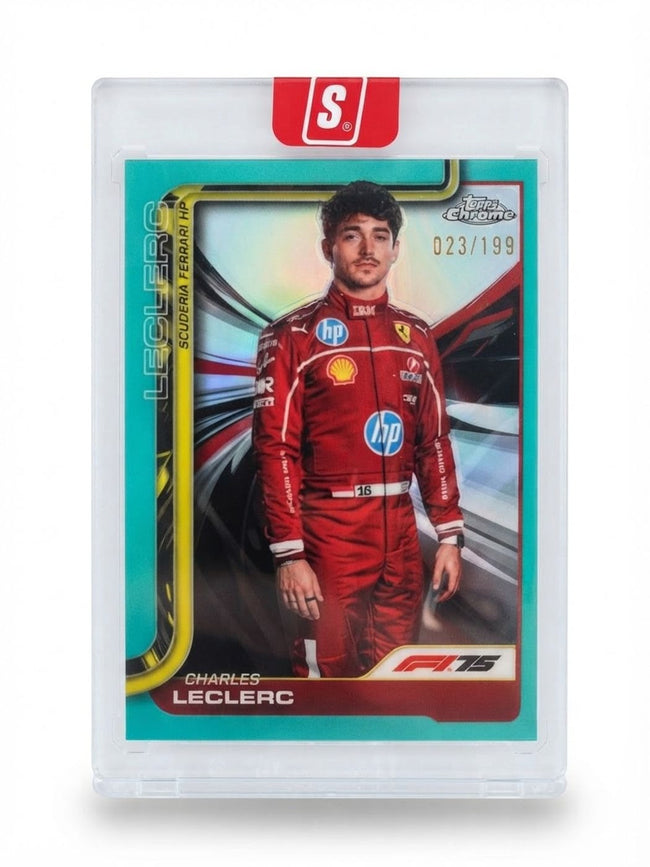 2025 Topps Chrome F1 Charles Leclerc Teal Refractor #3 023/199
