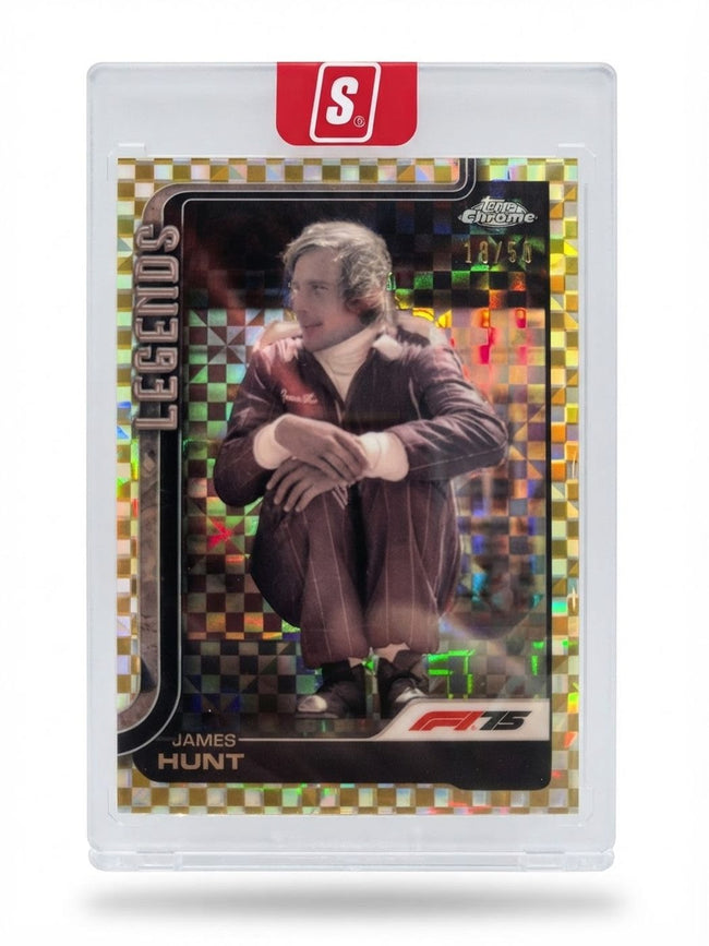2025 Topps Chrome F1 Legends Checker James Hunt X-Fractor #155 18/50