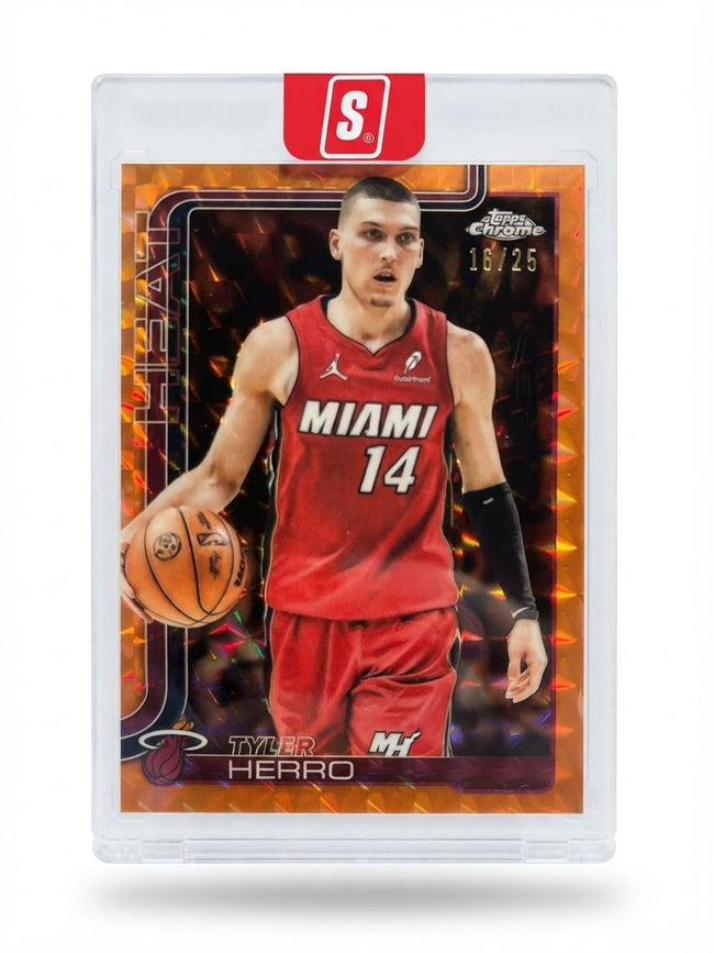 2025 Topps Chrome Heat Tyler Herro Orange #188 16/25
