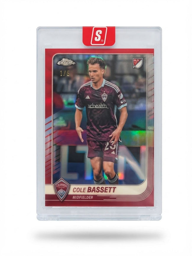 2025 Topps Chrome MLS Cole Bassett Red Refractor #48 1/5