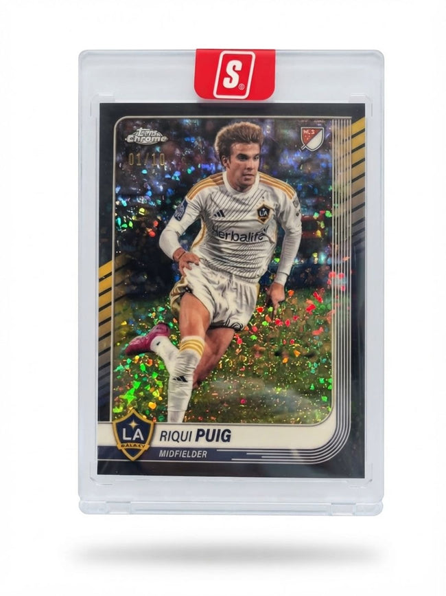 2025 Topps Chrome MLS Riqui Puig Sapphire/Speckle Refractor #93 01/10