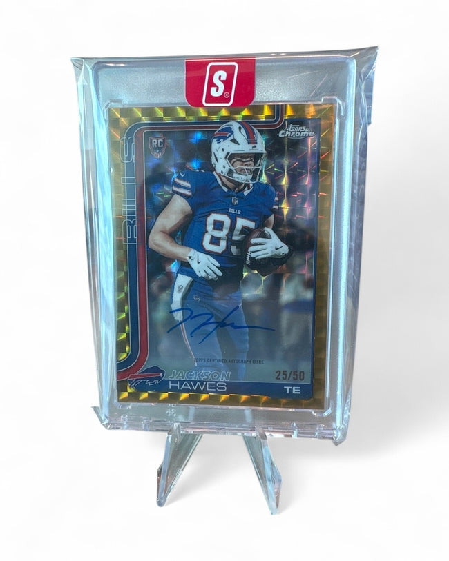 2025 Topps Chrome Rookies Autographs Jackson Hawes Gold Refractor #RA-JH Rookie Auto 25/50