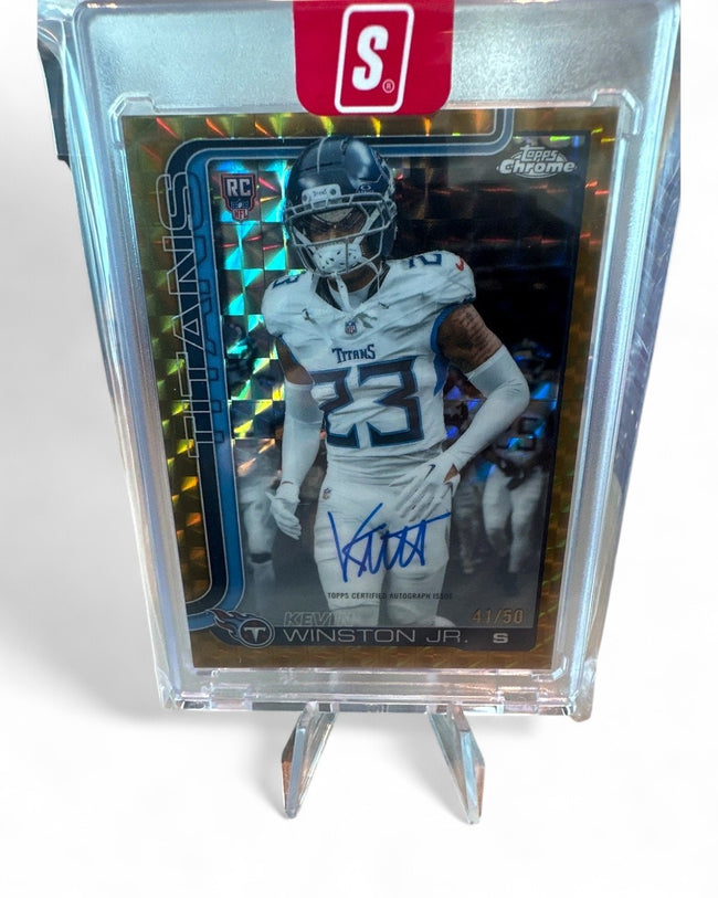 2025 Topps Chrome Rookies Autographs Kevin Winston Jr. Gold Geometric Refractor #RA-KW Rookie Auto 41/50