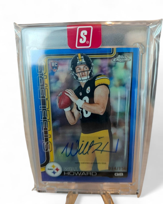 2025 Topps Chrome Rookies Autographs Will Howard Blue Refractor #RA-WH Rookie Auto 014/150