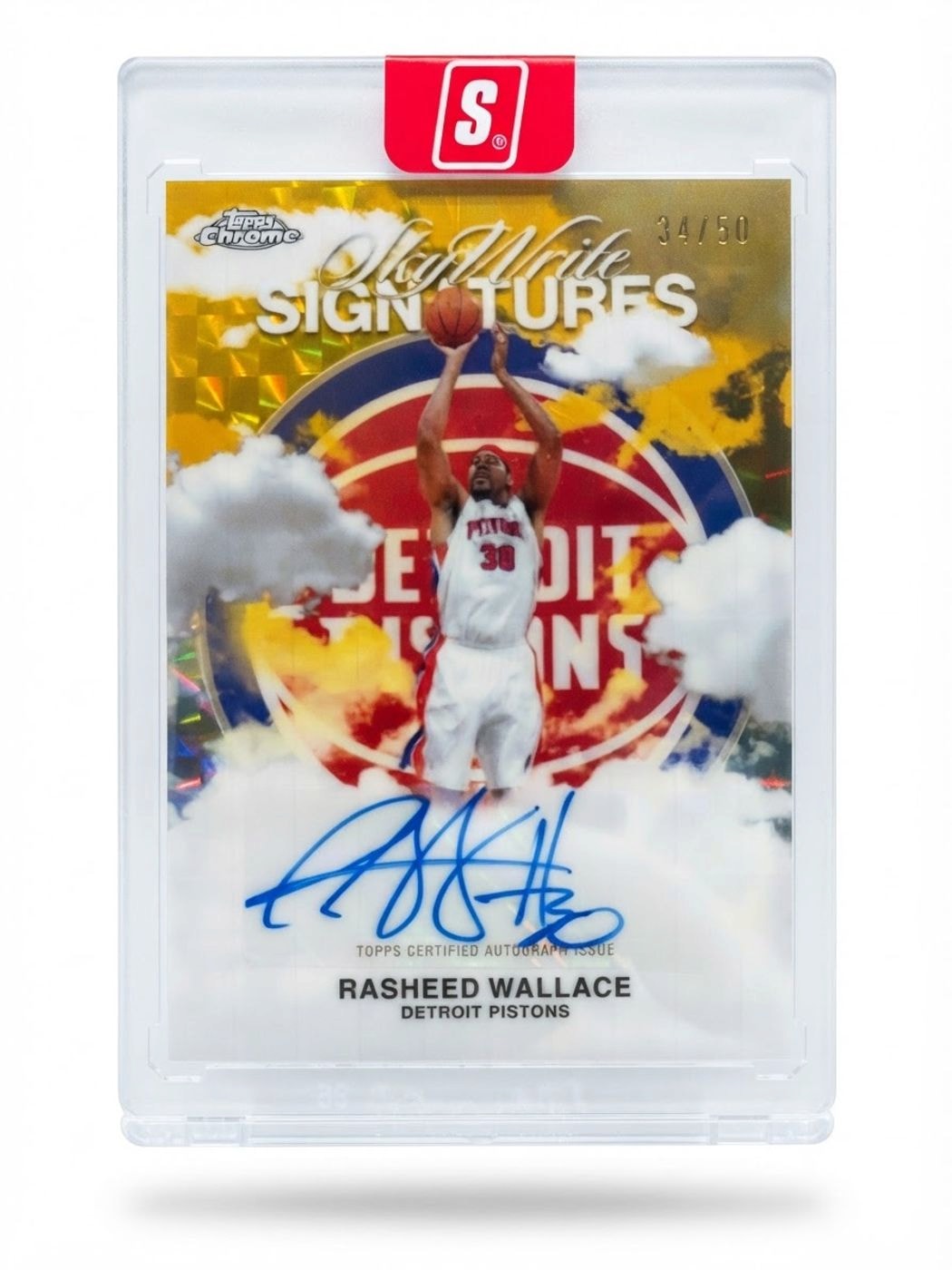 2025 Topps Chrome Sky Write Signature Rasheed Wallace Refractor Gold #SWS-RW Auto 34/50