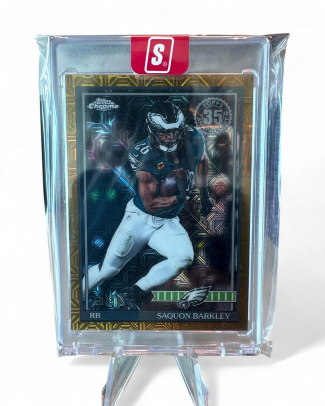 2025 Topps Chrome Topps 35th Anniversary Saquon Barkley Mojo #91TC-19 50/