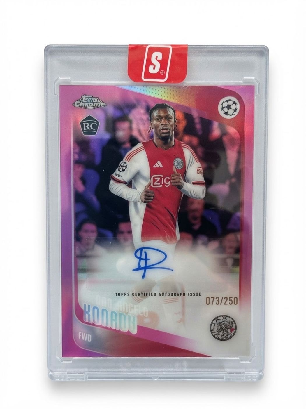 2025 Topps Chrome UEFA Autograph Don-Angelo Konadu Pink #CA-DK Rookie Auto 073/250