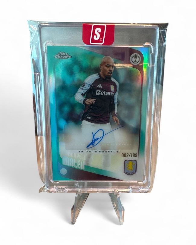 2025 Topps Chrome UEFA Autograph Donyell Malen Aqua Lava #CA-DM Auto 002/199