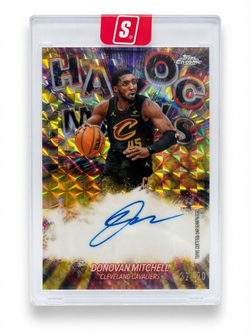 2025-26 Topps Chrome Updates Basketball Havoc Marks Update Donovan Mitchell Gold #HM-DM Auto