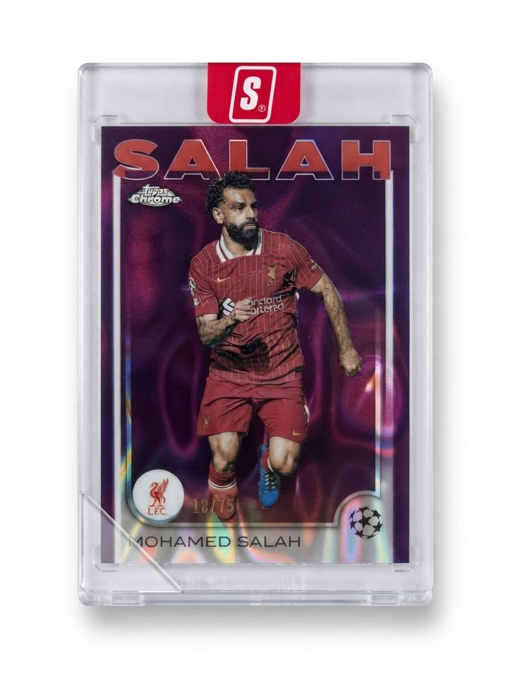 2025 Topps Chrome UEFA Champions League Mohamed Salah Purple Refractor #87 48/75