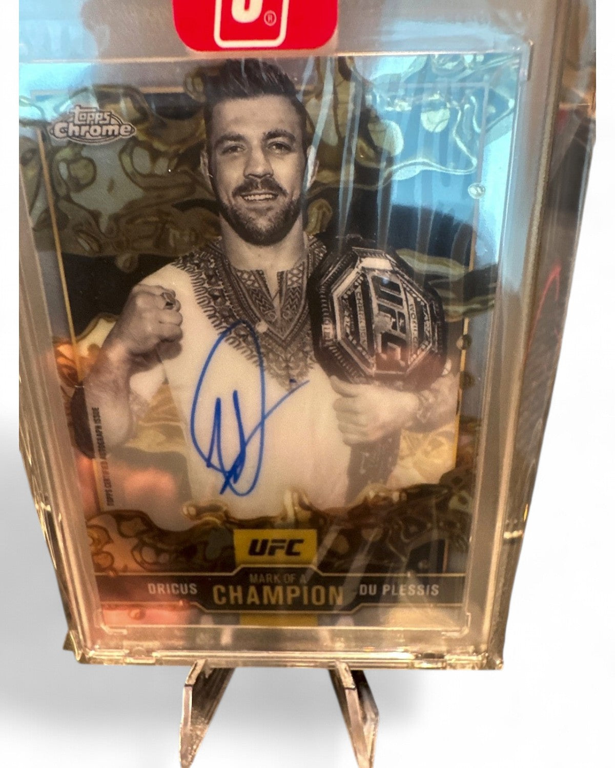 2025 Topps Chrome UFC Mark of a Champion Autographs Auto Dricus Du Plessis #MOC-DD Auto