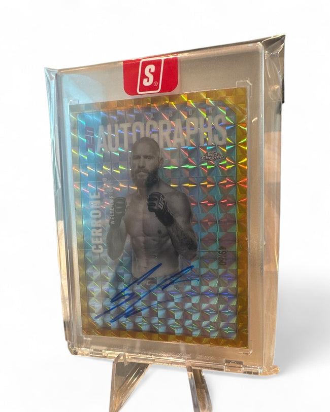 2025 Topps Chrome UFC Octagon Legends Autographs Donald Cerrone Geometric Gold Refractor #OLA-DE Auto 49/50