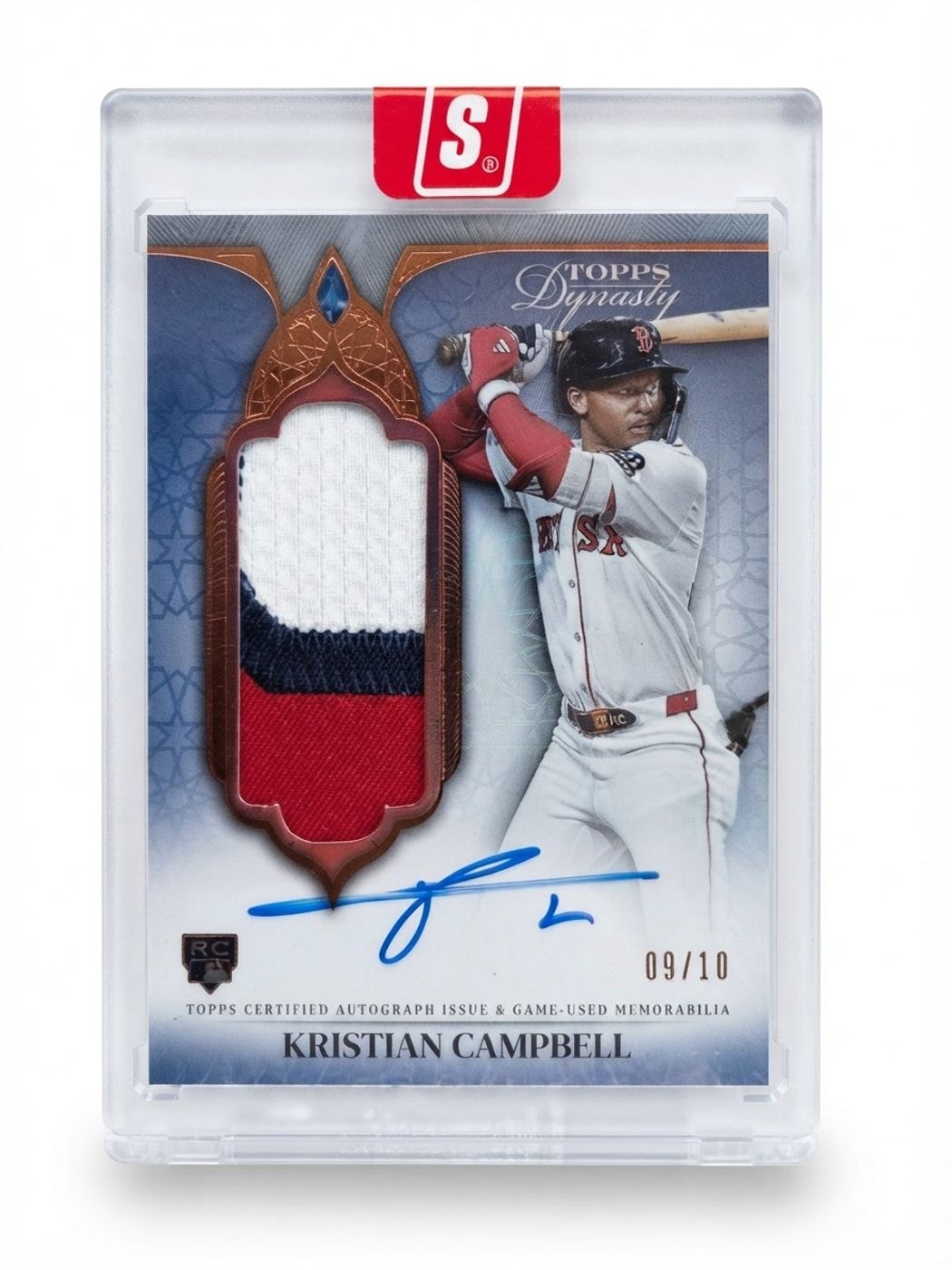 2025 Topps Dynasty Autograph Patch Design B Kristian Campbell Silver #DAPB-KC1 Rookie Auto 09/10