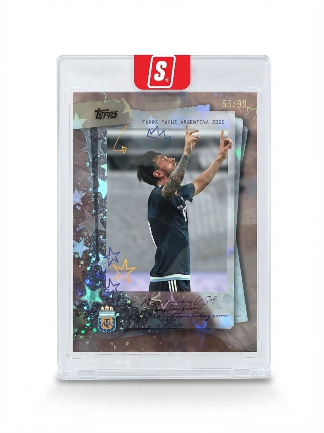 2025 Topps Focus Argentina Lionel Messi Sky Blue Rainbow #41 53/99