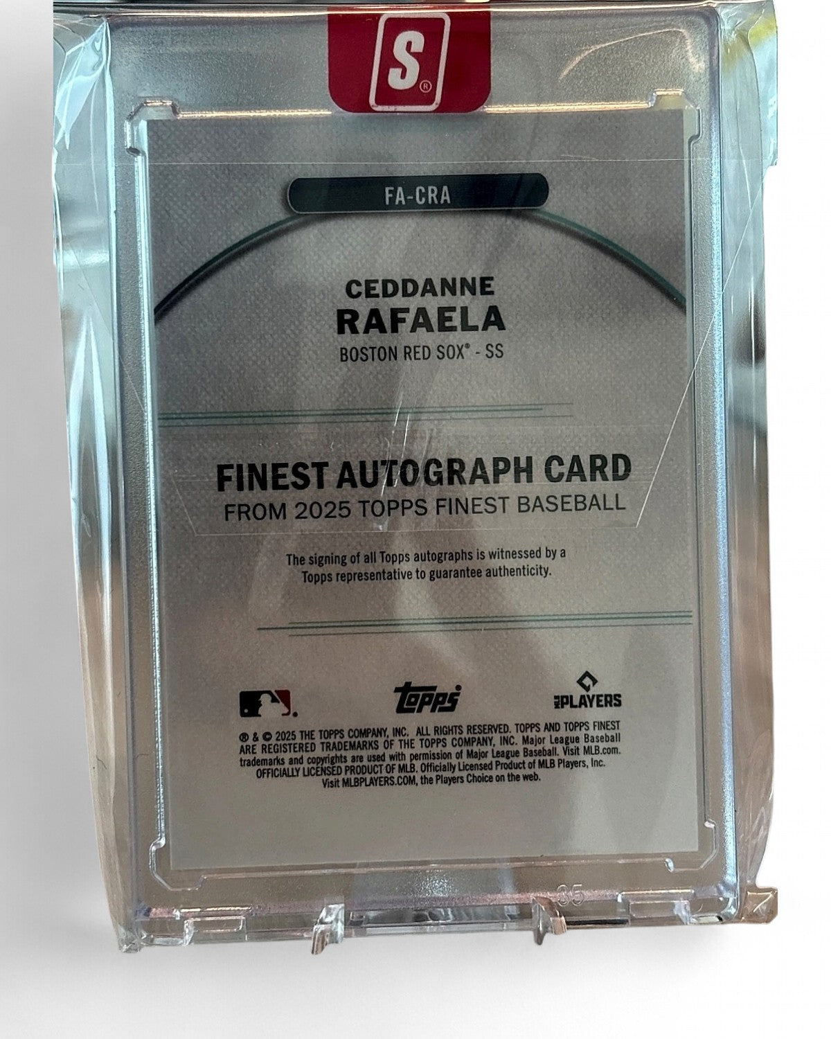 2025 Topps Finest Autograph Ceddanne Rafaela #FA-CRA Auto