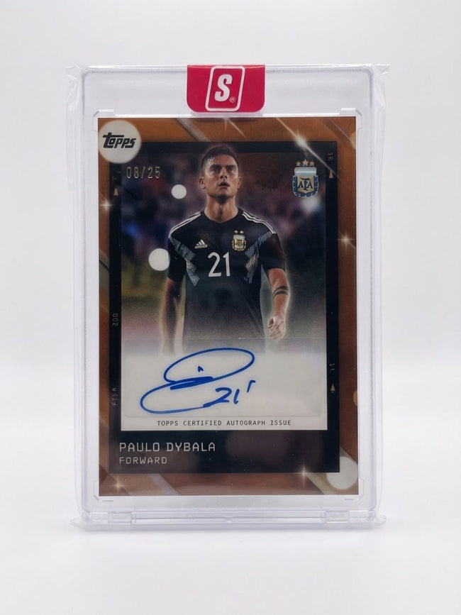 2025 Topps Focus Argentina Argent Autographs Paulo Dybala Orange Rainbow #AA-PD Auto 08/25