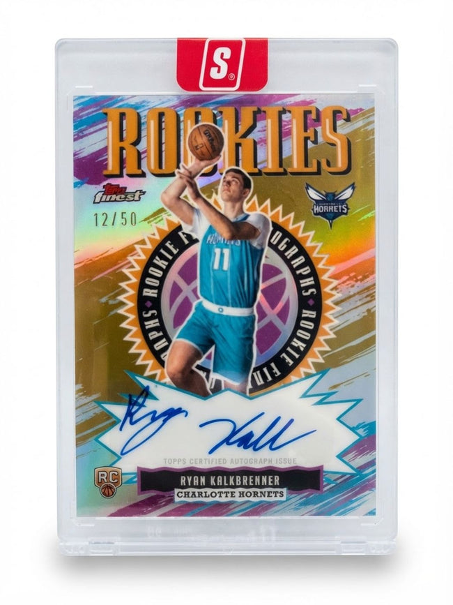 2025 Topps Finest Rookie Autograph Ryan Kalkbrenner Gold Refractor #RFA-RK Rookie Auto 12/50