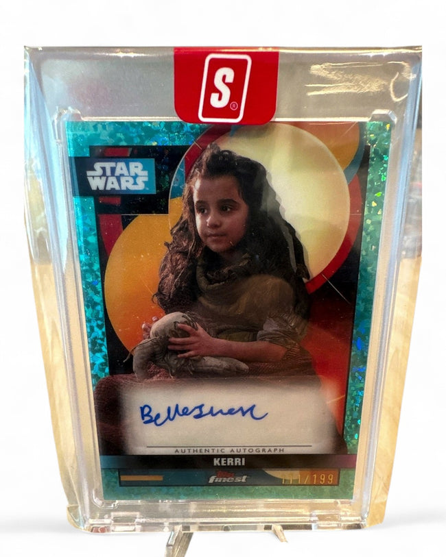 2025 Topps Finest Star Wars Smugglers Outpost Auto Belle Swarc as Kerri Sparkle Refractor #FA-SWA Auto 111/199
