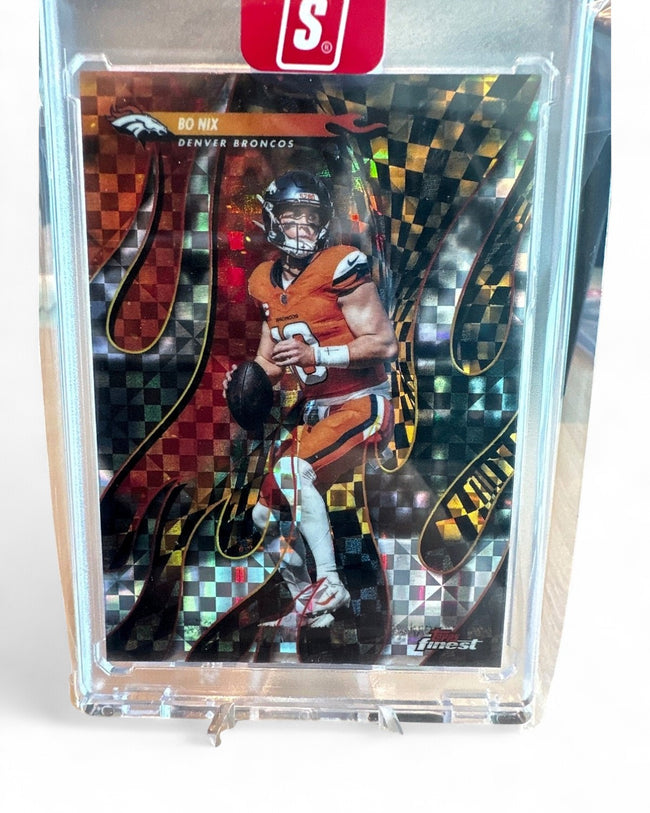 2025 Topps Finest Torchers Broncos Bo Nix X-Fractor #T-15