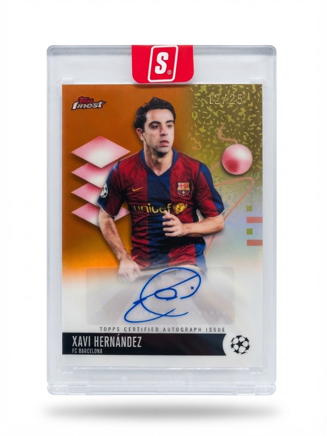 2025 Topps Finest UEFA Club Competitions Refractor Auto Fcb Xavi Hernandez Gold #BA-XH Auto 12/25