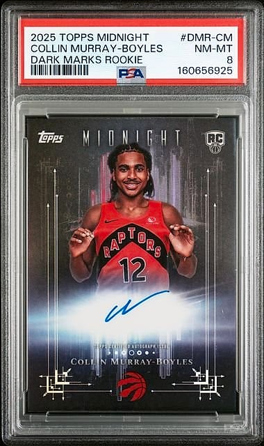 2025 Topps Midnight Collin Murray-Boyles Dark Marks #DMR-CM Rookie Auto PSA 8