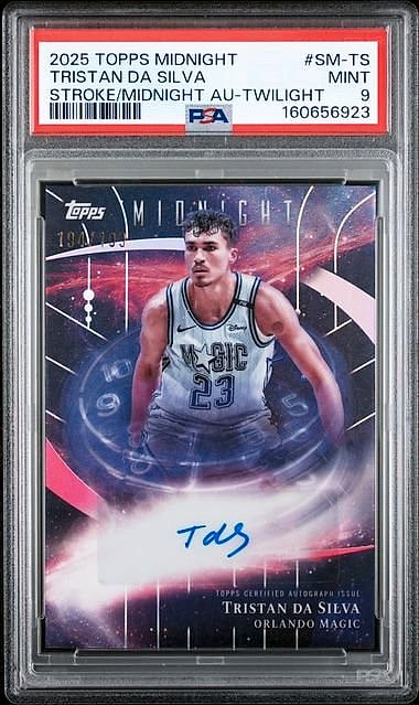 2025 Topps Midnight Auto Tristan Da Silva Stroke/Midnight Twilight #SM-TS Rookie Auto 199/199 PSA 9