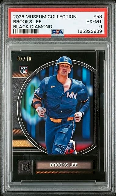 2025 Topps Museum Collection Brooks Lee Black Diamond #58 Rookie 07/10 PSA 6