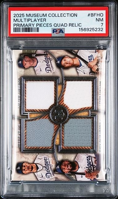 2025 Topps Museum Collection Dodgers Multiplayer #BFHO PSA 7