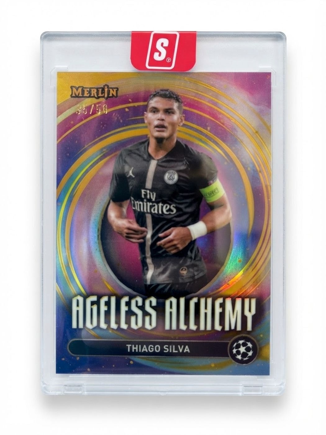 2025 Topps Merlin Chrome UEFA Champions League Ageless Alchemy Thiago Silva #AA-4 35/50